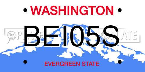 BEI05S Washington License Plate
