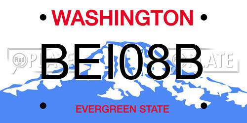 BEI08B Washington License Plate