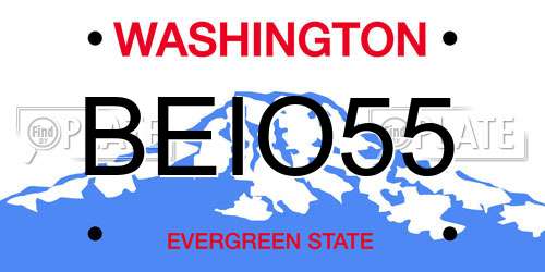 BEIO55 Washington License Plate