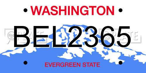 BEL2365 Washington License Plate