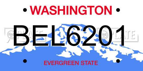 BEL6201 Washington License Plate