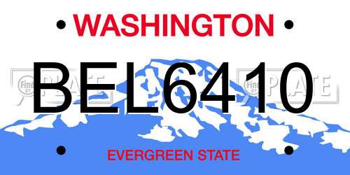 BEL6410 Washington License Plate