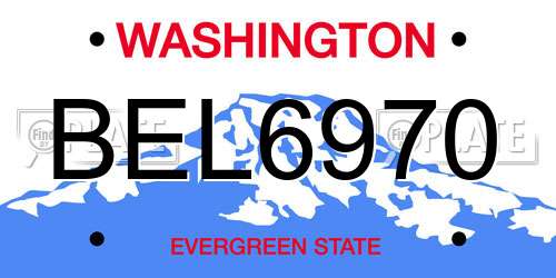BEL6970 Washington License Plate