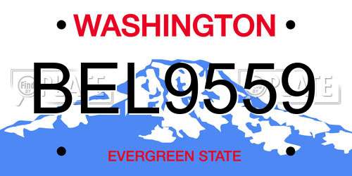 BEL9559 Washington License Plate