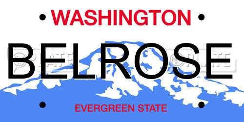 BELROSE Washington License Plate