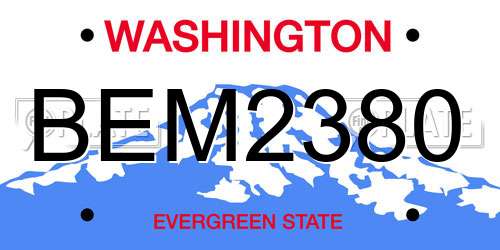BEM2380 Washington License Plate
