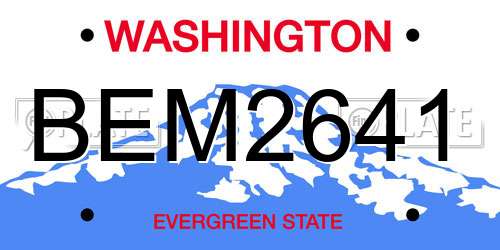 BEM2641 Washington License Plate