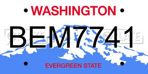 BEM7741 Washington License Plate