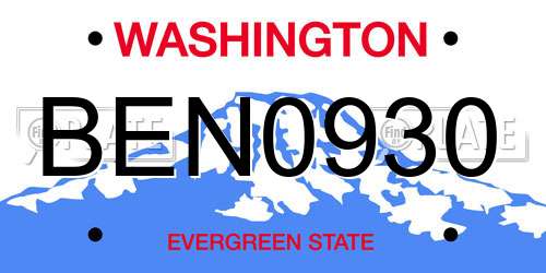 BEN0930 Washington License Plate