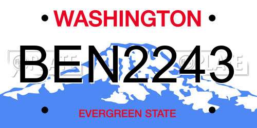BEN2243 Washington License Plate