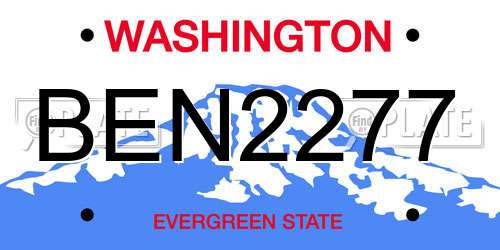 BEN2277 Washington License Plate