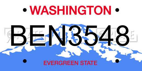 BEN3548 Washington License Plate