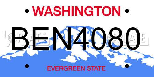 BEN4080 Washington License Plate