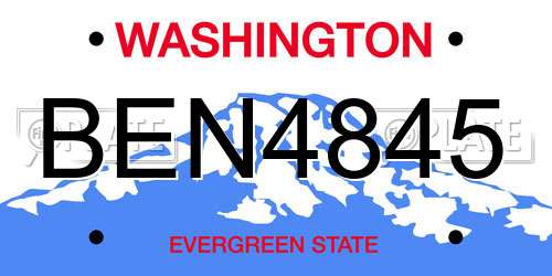 BEN4845 Washington License Plate