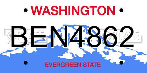 BEN4862 Washington License Plate