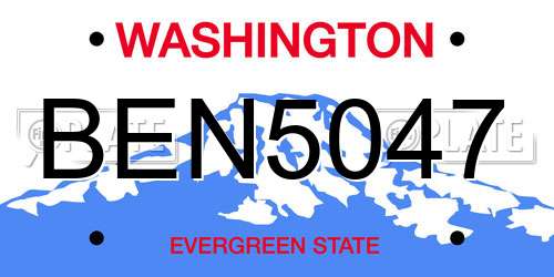 BEN5047 Washington License Plate