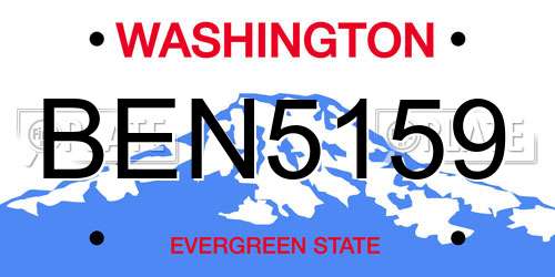 BEN5159 Washington License Plate