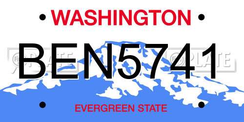 BEN5741 Washington License Plate
