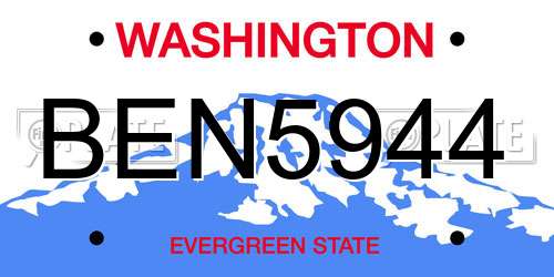BEN5944 Washington License Plate