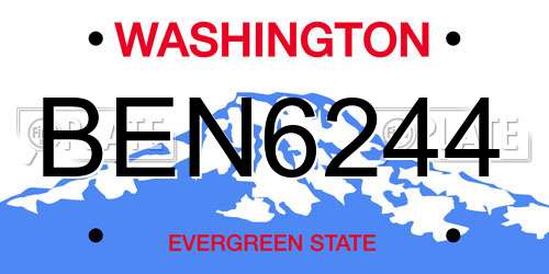 BEN6244 Washington License Plate