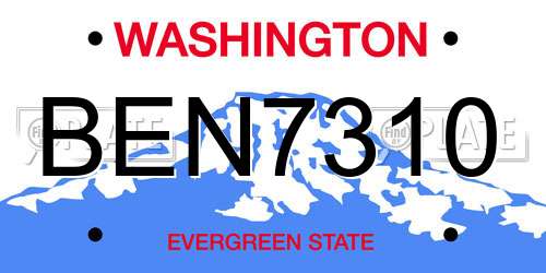 BEN7310 Washington License Plate