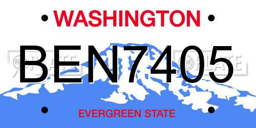 BEN7405 Washington License Plate