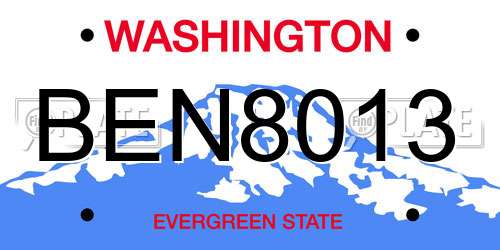BEN8013 Washington License Plate