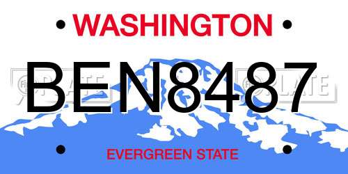 BEN8487 Washington License Plate