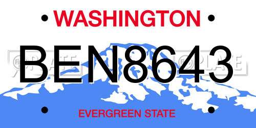 BEN8643 Washington License Plate