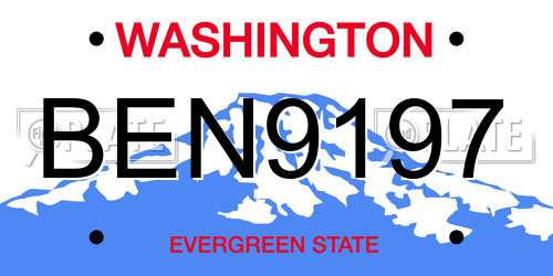 BEN9197 Washington License Plate