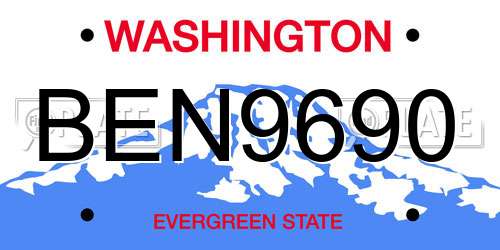 BEN9690 Washington License Plate