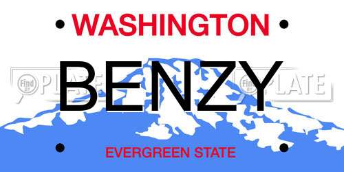 BENZY Washington License Plate