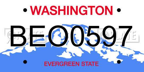 BEO0597 Washington License Plate
