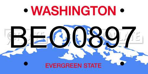 BEO0897 Washington License Plate