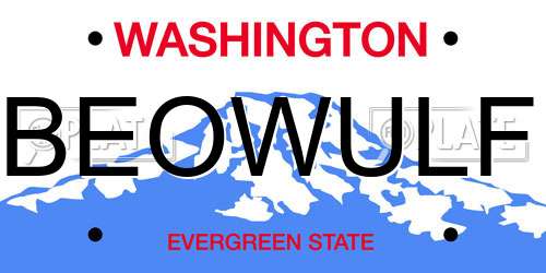 BEOWULF Washington License Plate