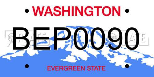 BEP0090 Washington License Plate