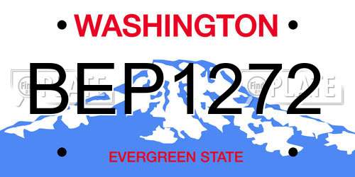 BEP1272 Washington License Plate