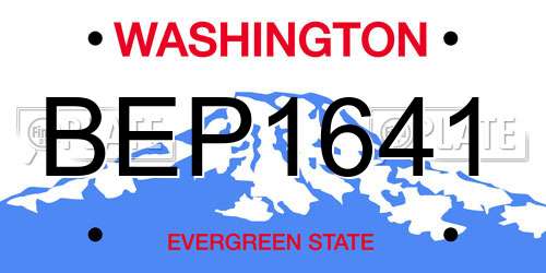 BEP1641 Washington License Plate