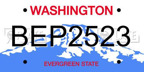 BEP2523 Washington License Plate