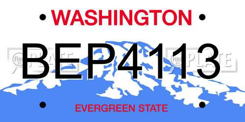 BEP4113 Washington License Plate