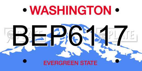 BEP6117 Washington License Plate