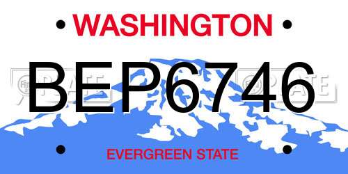BEP6746 Washington License Plate