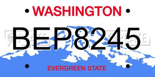 BEP8245 Washington License Plate