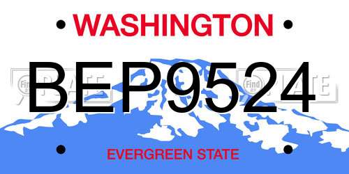 BEP9524 Washington License Plate