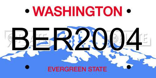 BER2004 Washington License Plate