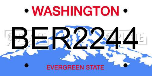 BER2244 Washington License Plate