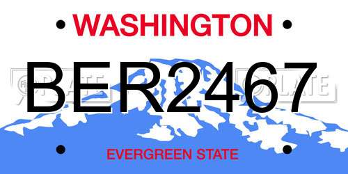 BER2467 Washington License Plate