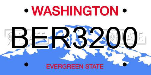 BER3200 Washington License Plate