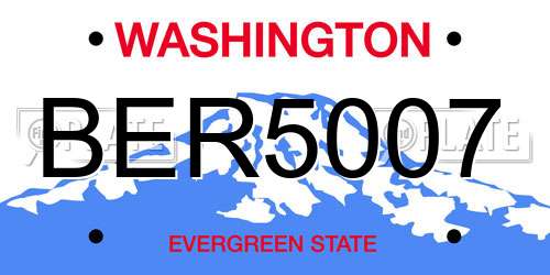 BER5007 Washington License Plate