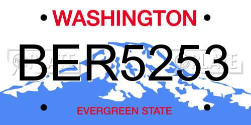 BER5253 Washington License Plate
